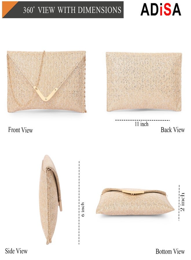 ADISA CL029 women clutch/sling bag (Gold) - Image 2